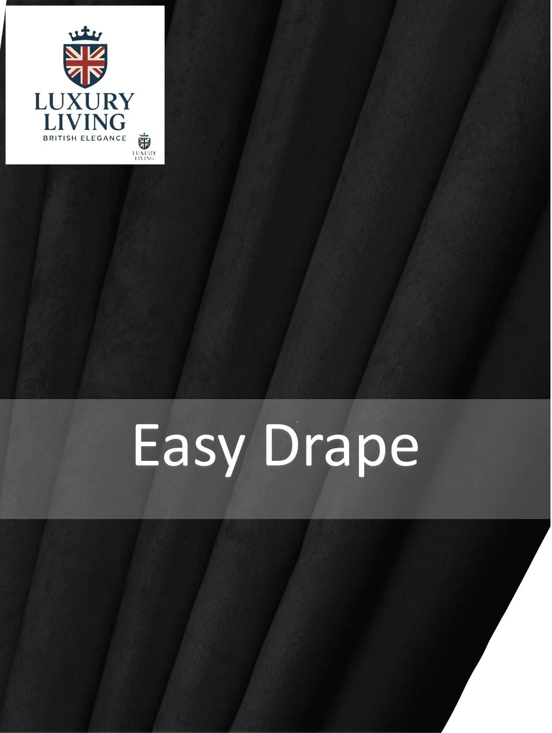 Triple Woven Blackout Velvet Ring Top Curtains with Cascading Diamante Studs Black - Image 7