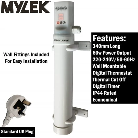 Tubular Heater 60W Low Energy - Tube 34cm And Cage Guard 31cm - Built in Digital Timer - Image 30