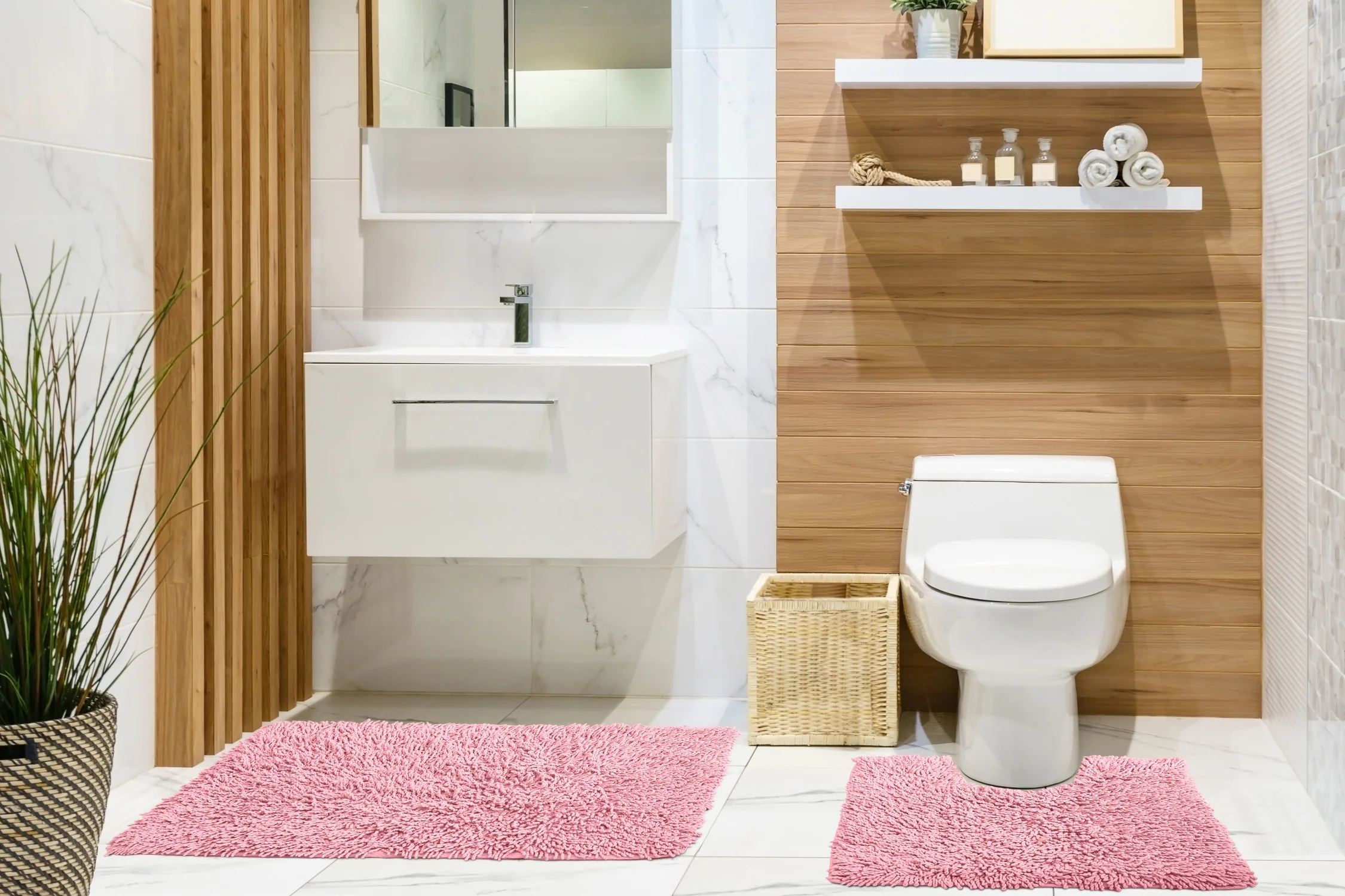 Tumble Twist Pure Cotton 2pc Bath set in Pink