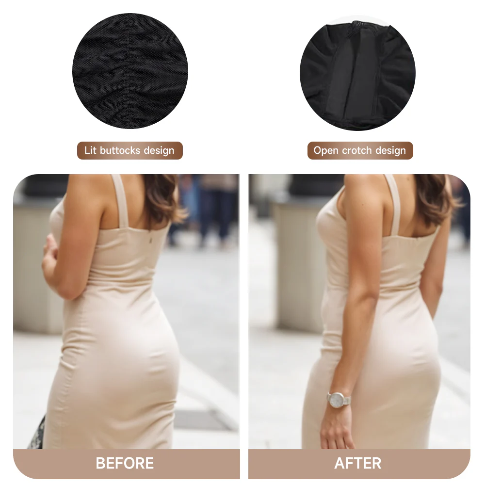Tummy Control Boyshorts Sculpting Shapewear Mesh Bodysuit - Image 7