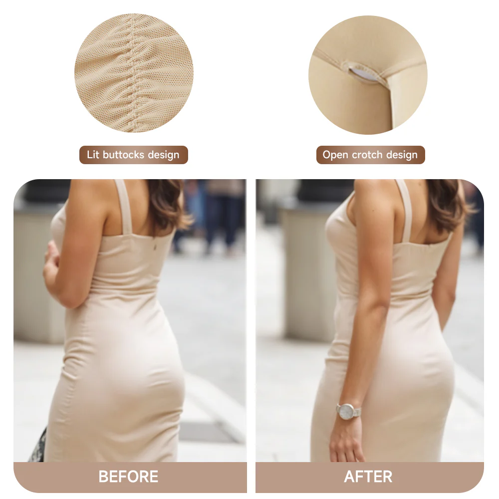 Tummy Control Boyshorts Sculpting Shapewear Mesh Bodysuit - Image 7