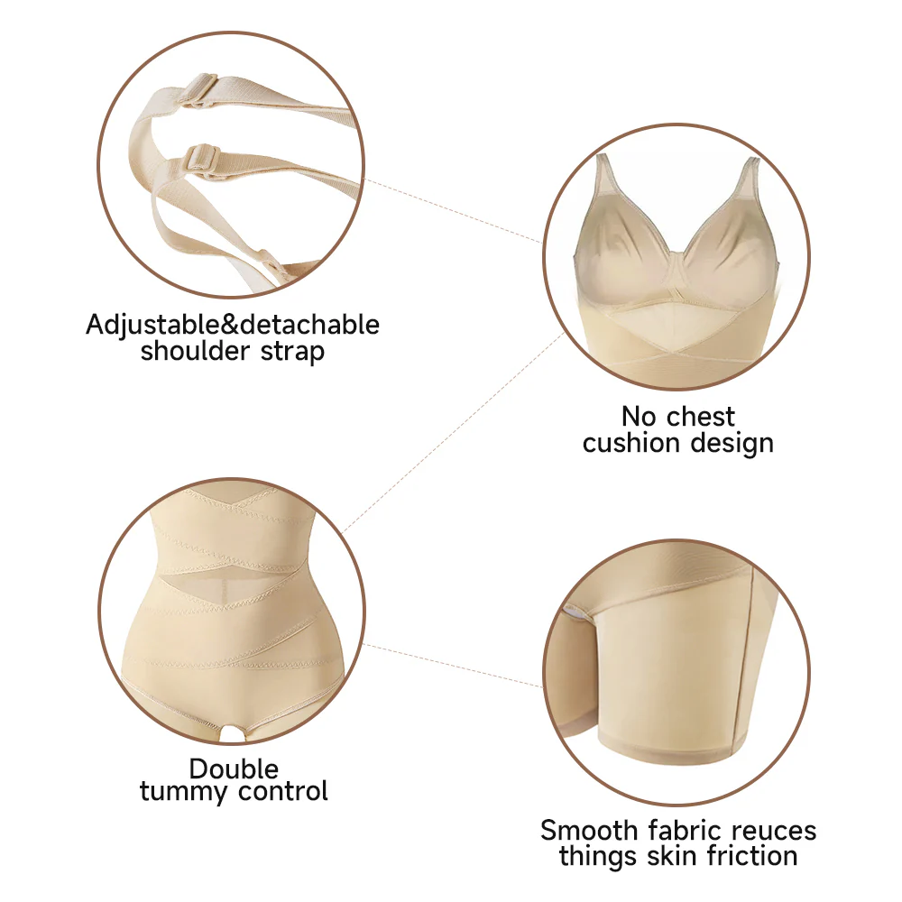 Tummy Control Boyshorts Sculpting Shapewear Mesh Bodysuit - Image 8