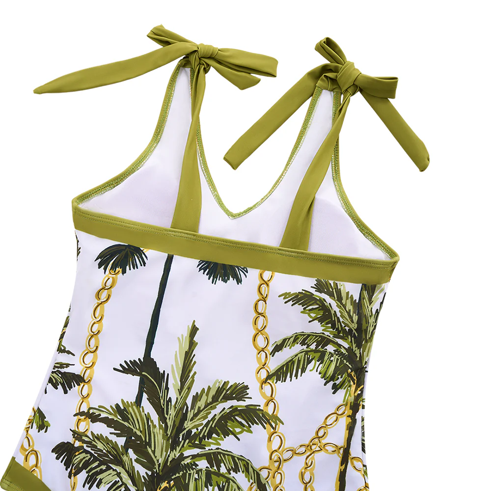 Tummy Control Swimsuit with Cover Up Skirt - Image 7