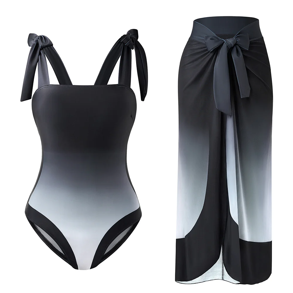 Tummy Control Swimsuit With Cover Up Skirt - Image 3