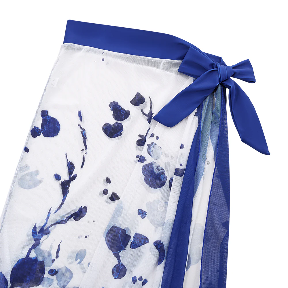 Tummy Control Swimsuit with Cover Up Skirt - Image 6