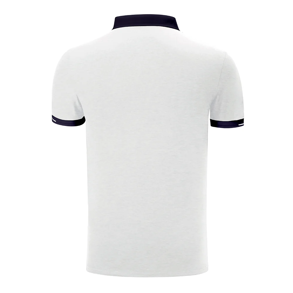 Turn Down Collar Short Sleeve Polo Shirt - White - Image 4