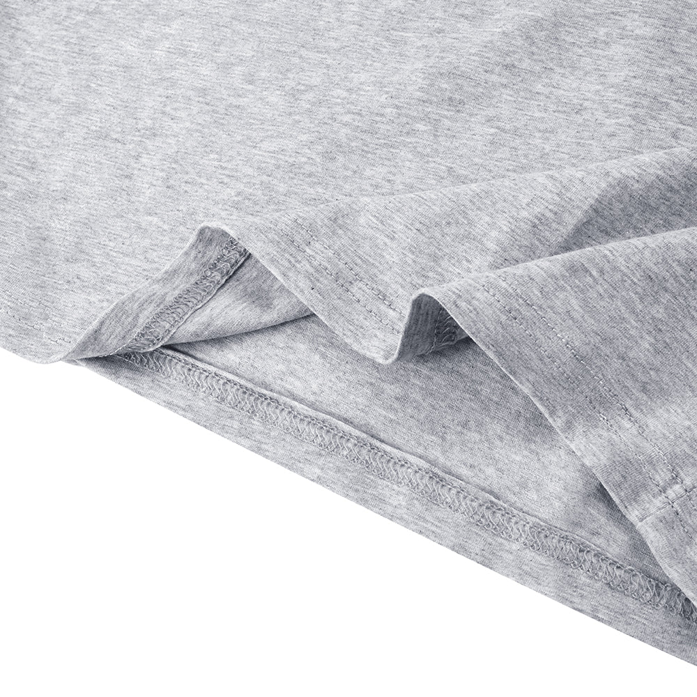 Turn Down Collar Short Sleeve Polo Shirt - Grey - Image 7