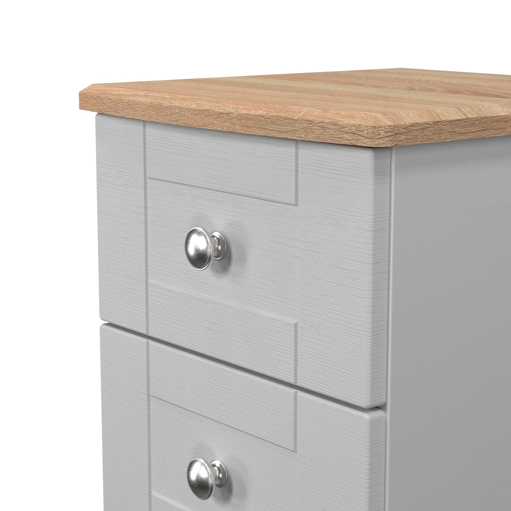 Tutbury Ready Assembled 2 Drawer Bedside Cabinet in Grey Ash & Bardolino Oak - Image 5