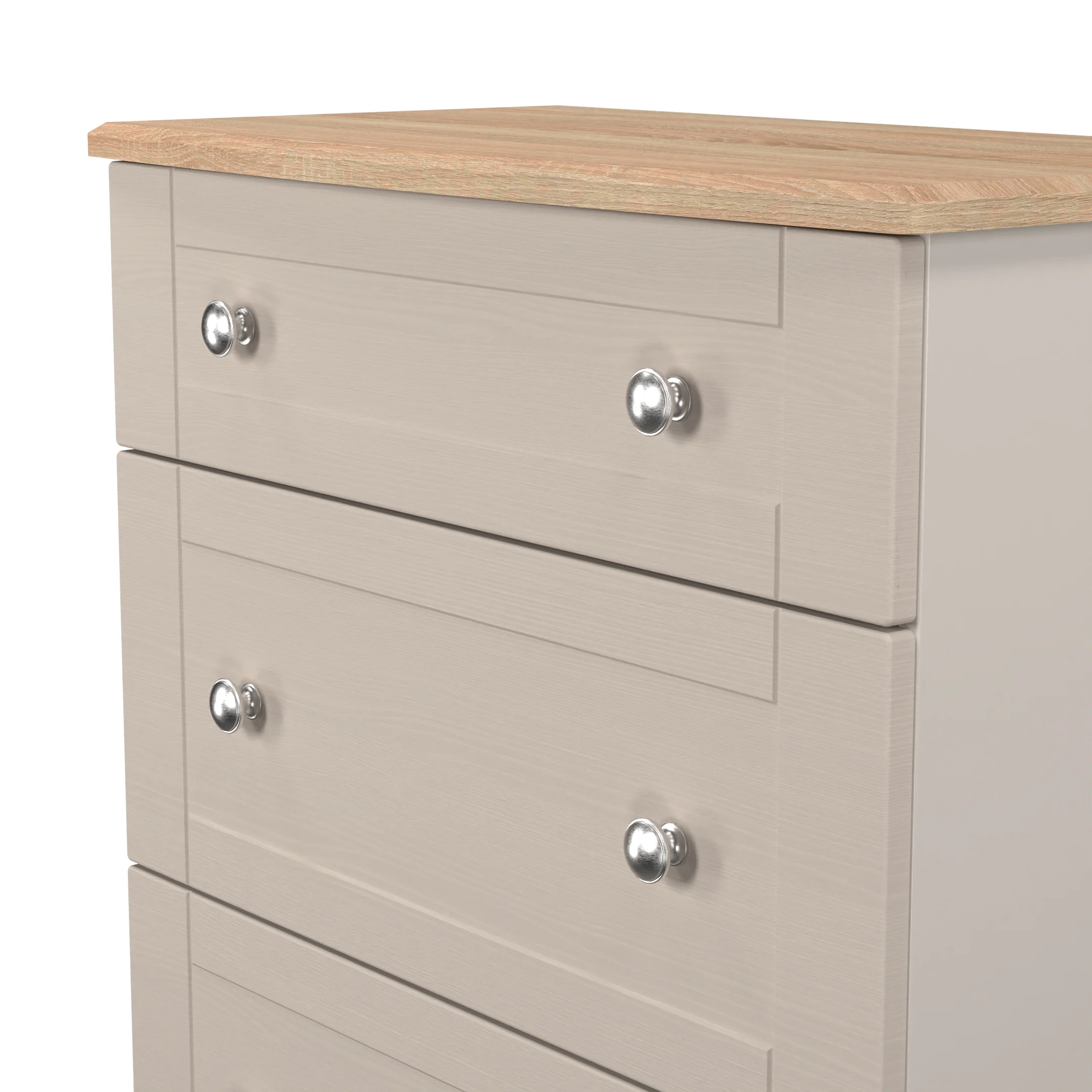 Tutbury Ready Assembled 3 Drawer Deep Chest in Kashmir Ash & Bardolino Oak - Image 4