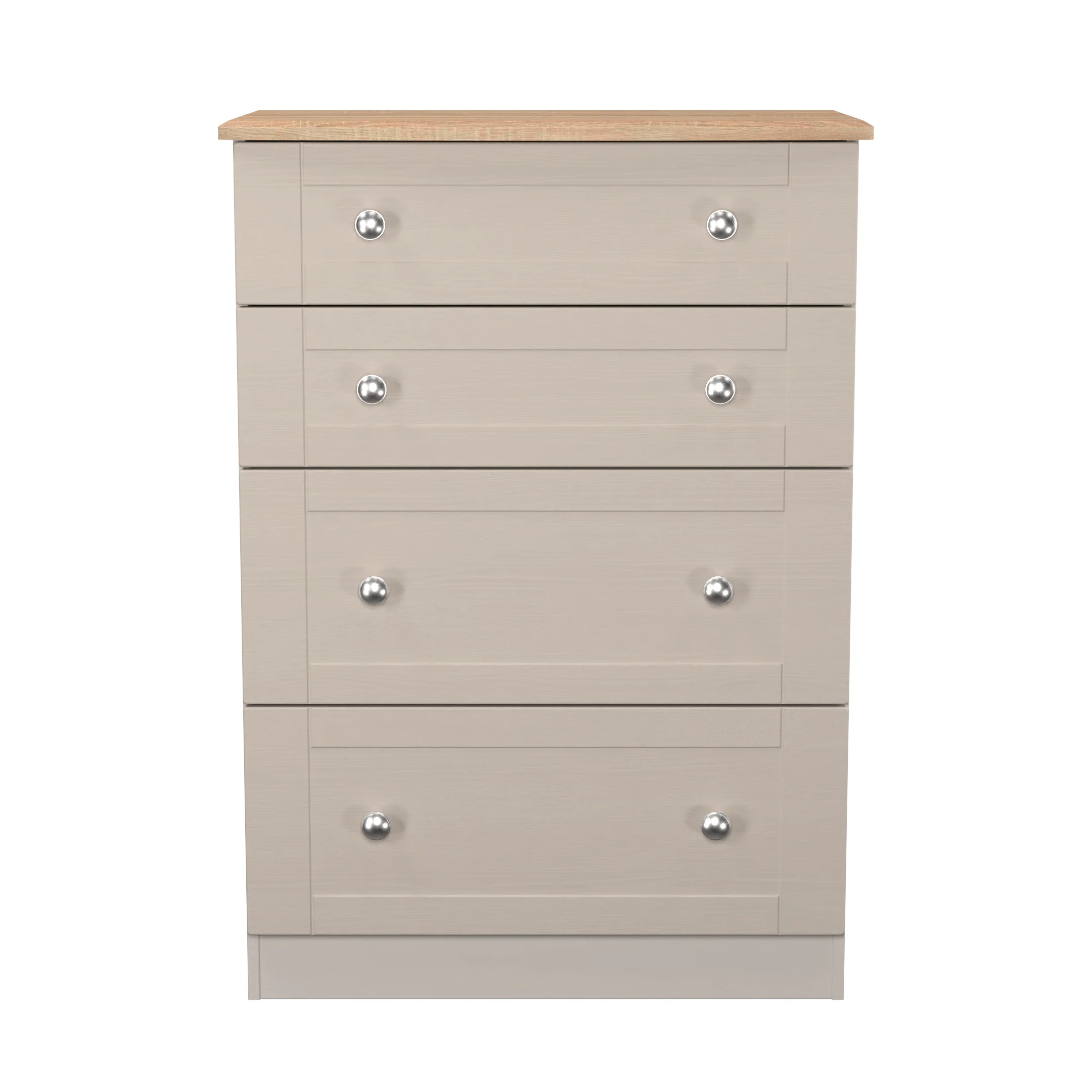 Tutbury Ready Assembled 4 Drawer Deep Chest in Kashmir Ash & Bardolino Oak