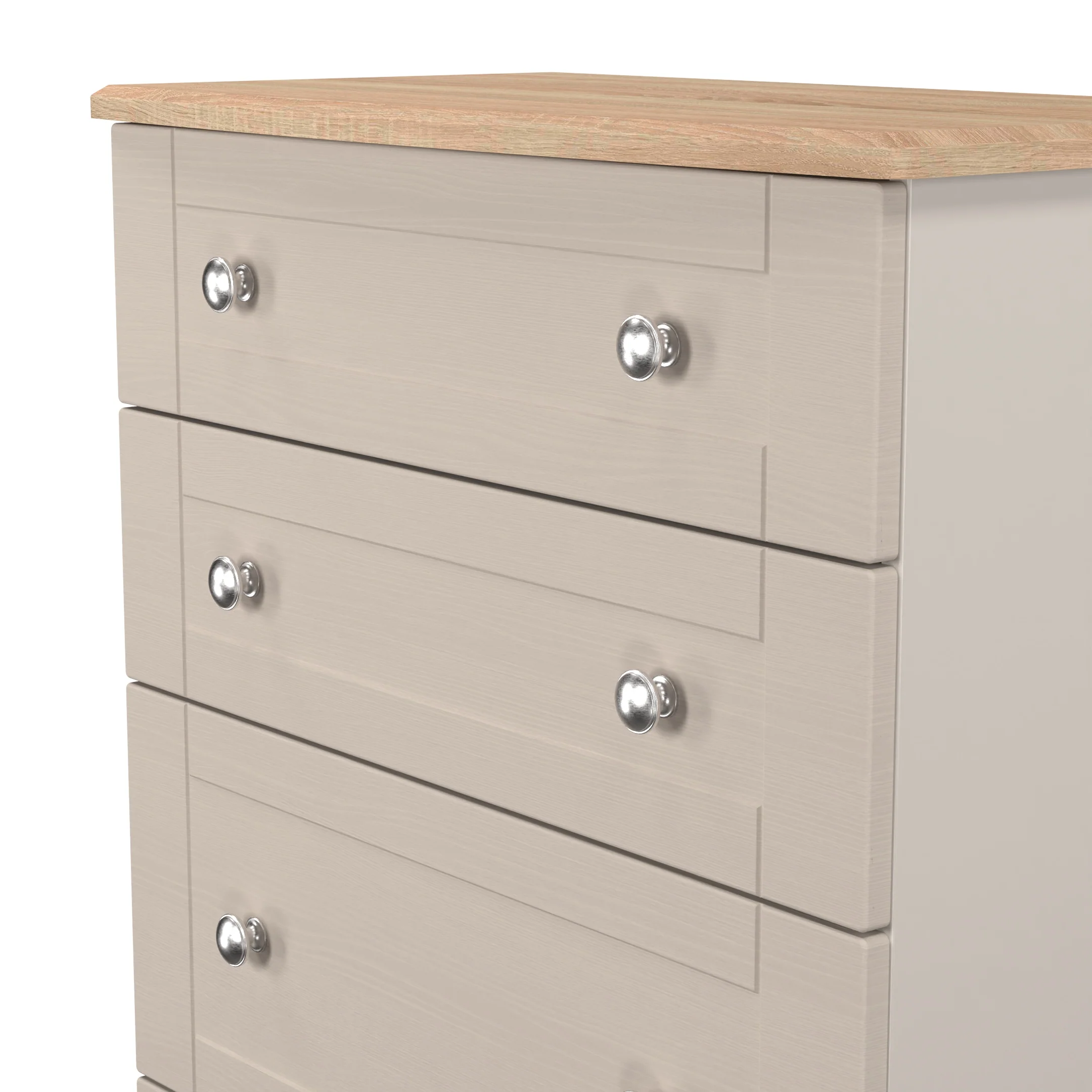Tutbury Ready Assembled 4 Drawer Deep Chest in Kashmir Ash & Bardolino Oak - Image 4