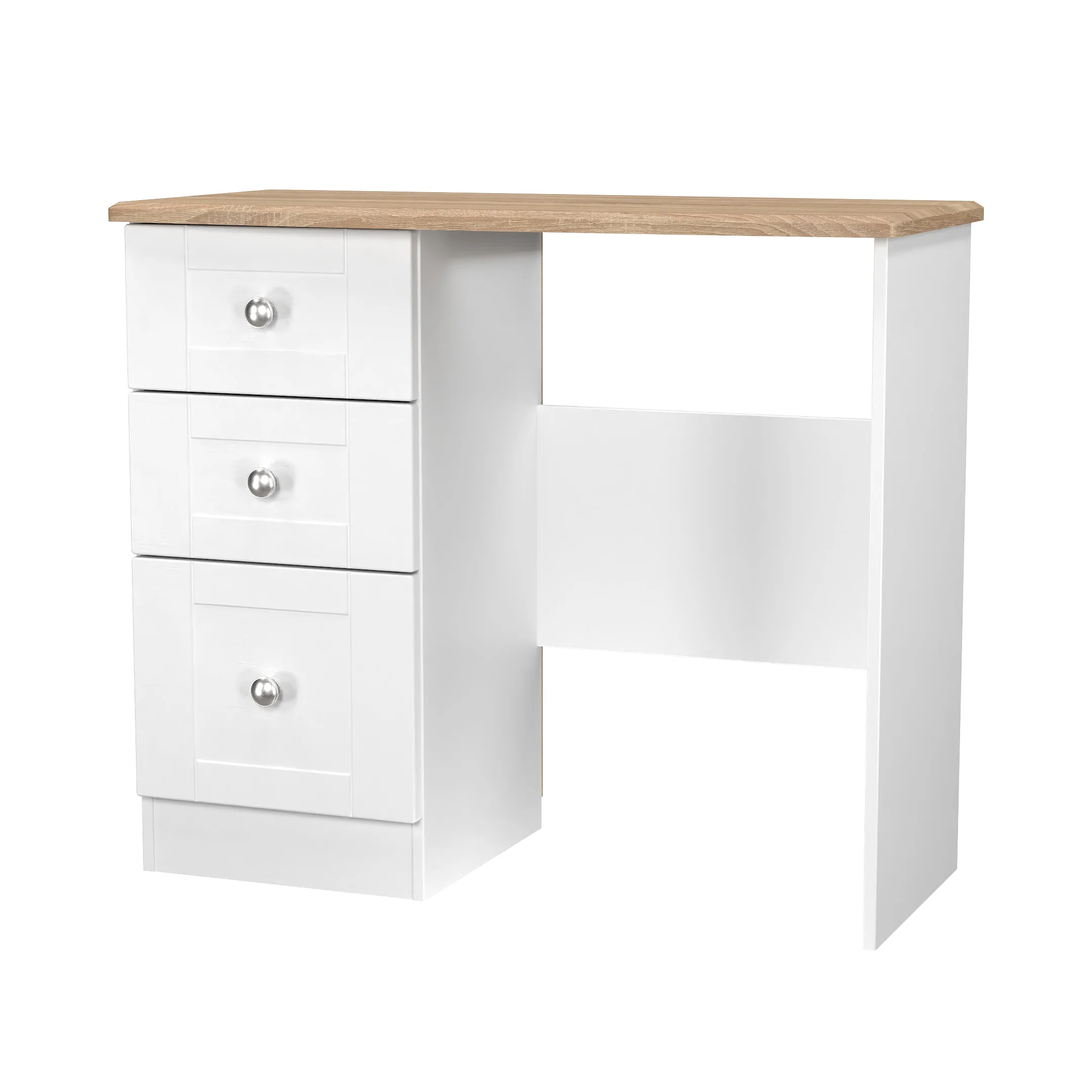 Tutbury Ready Assembled Vanity in White Ash & Bardolino Oak - Image 4