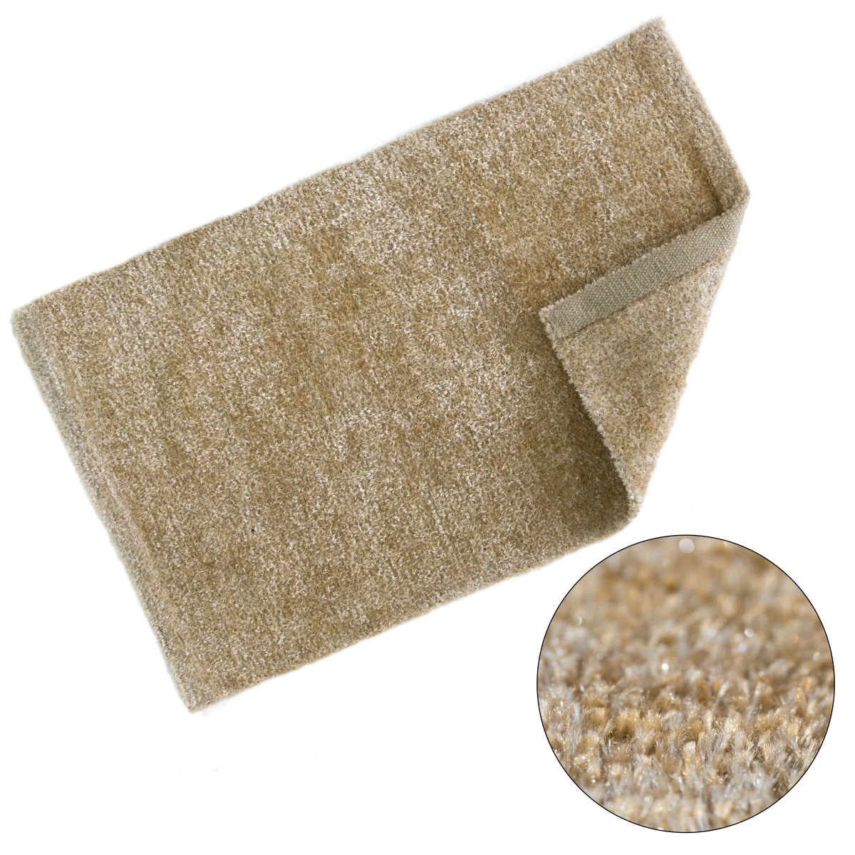 Twinkle - Super Soft Bath Mat Luxury Bath Mat With Sparkle Detailing In Beige