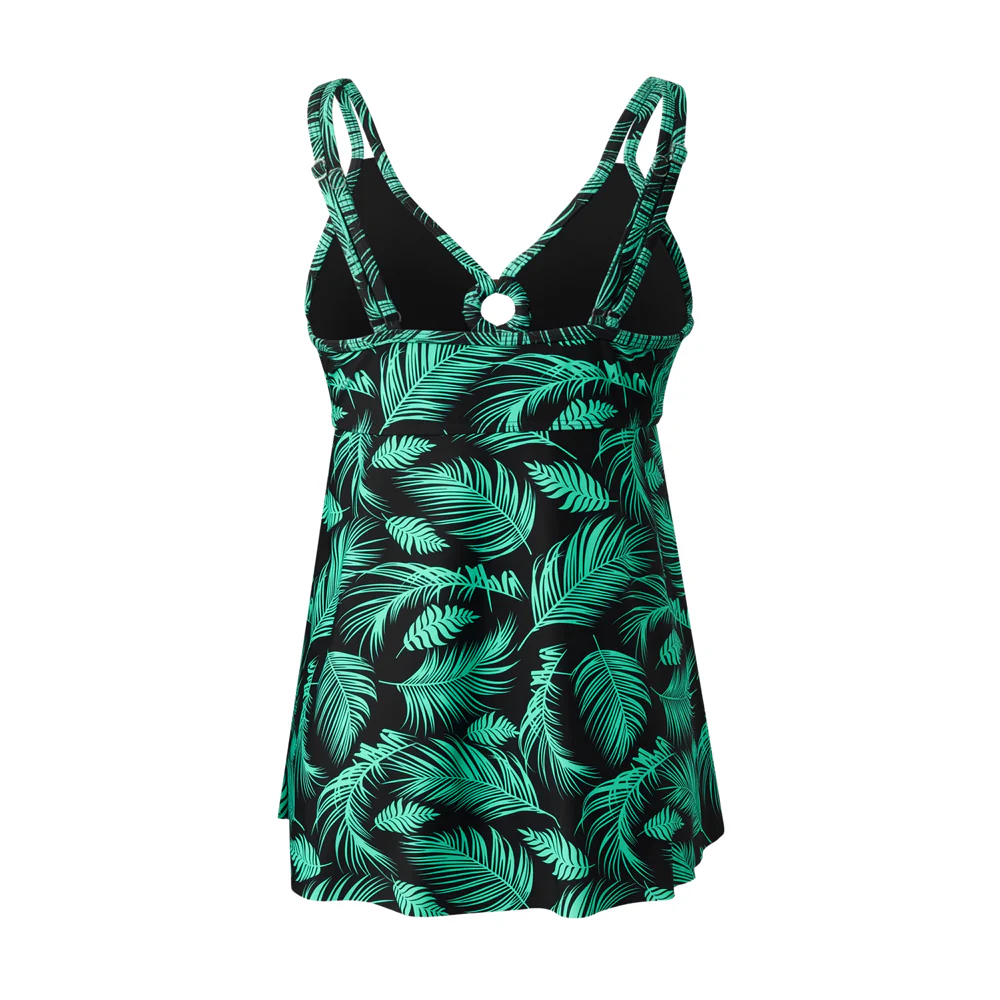 Two Piece Tankini Swimsuit With Double Shoulder Straps - Image 5