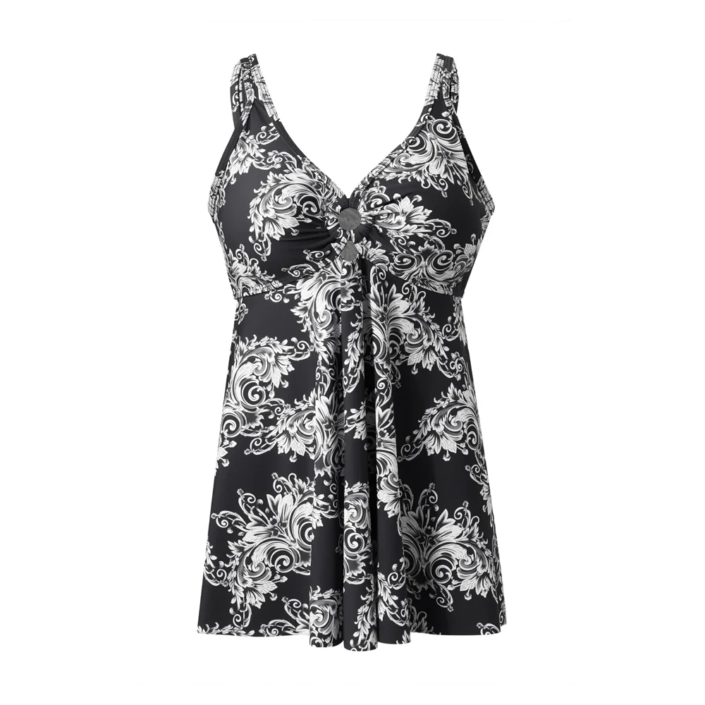 Two Piece Tankini Swimsuit With Double Shoulder Straps - Image 4