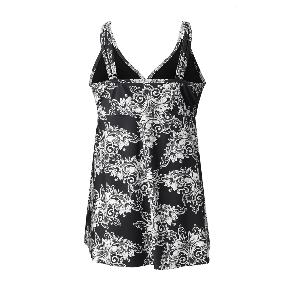 Two Piece Tankini Swimsuit With Double Shoulder Straps - Image 5