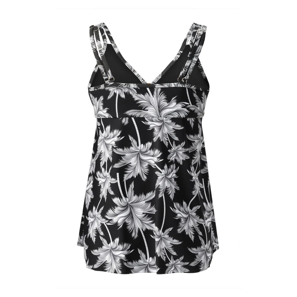Two Piece Tankini Swimsuit With Double Shoulder Straps - Image 5