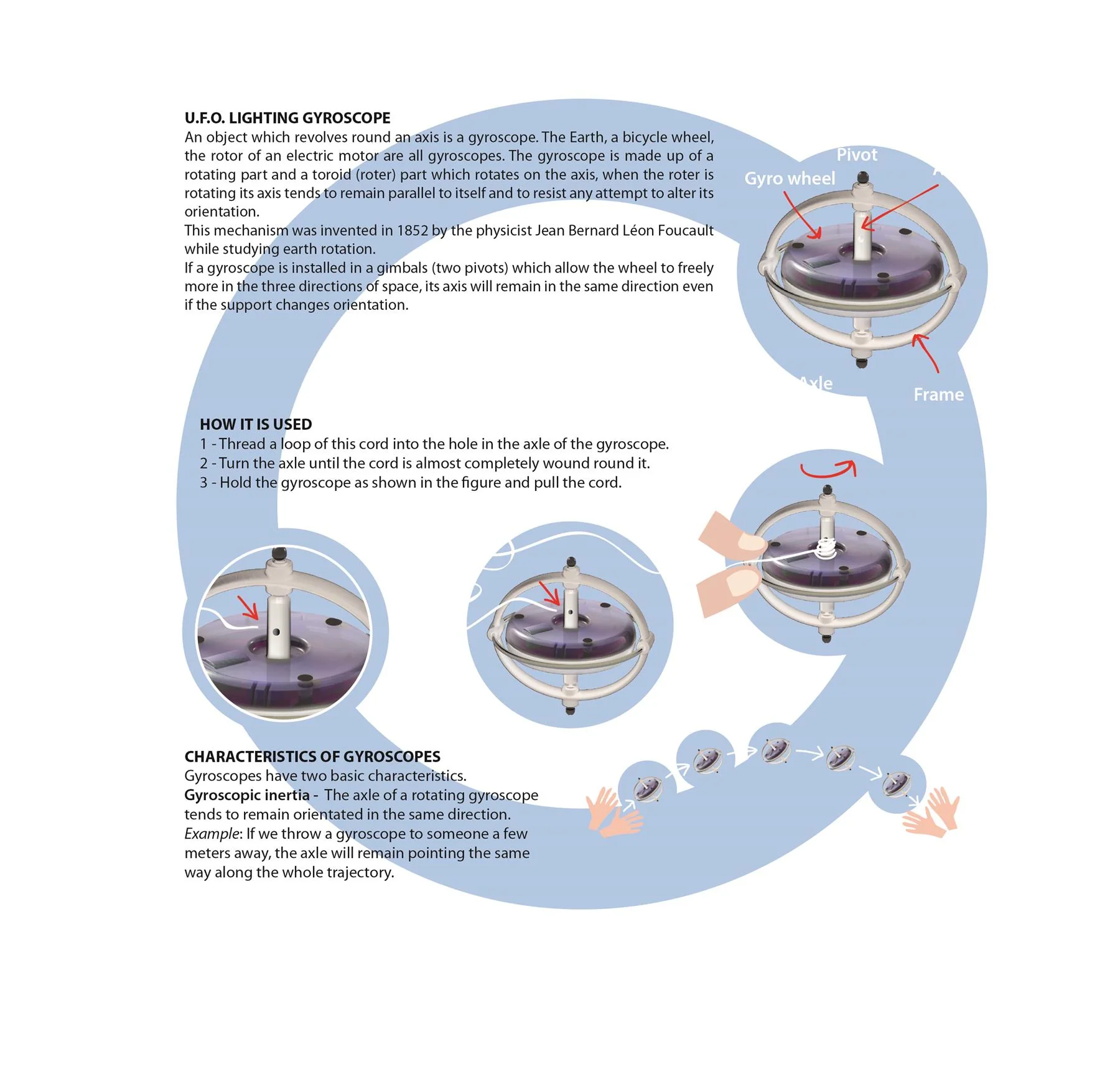UFO Lighting Gyroscope - Blue - Image 2