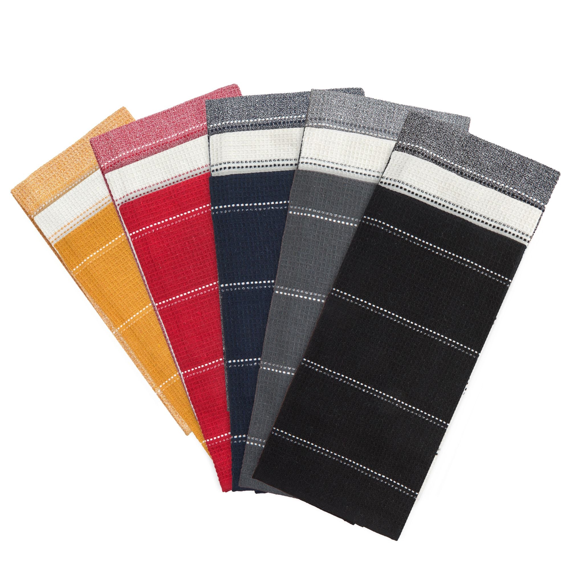 Utopia 3 Pack Kitchen Tea Towel Set in Black - Image 4