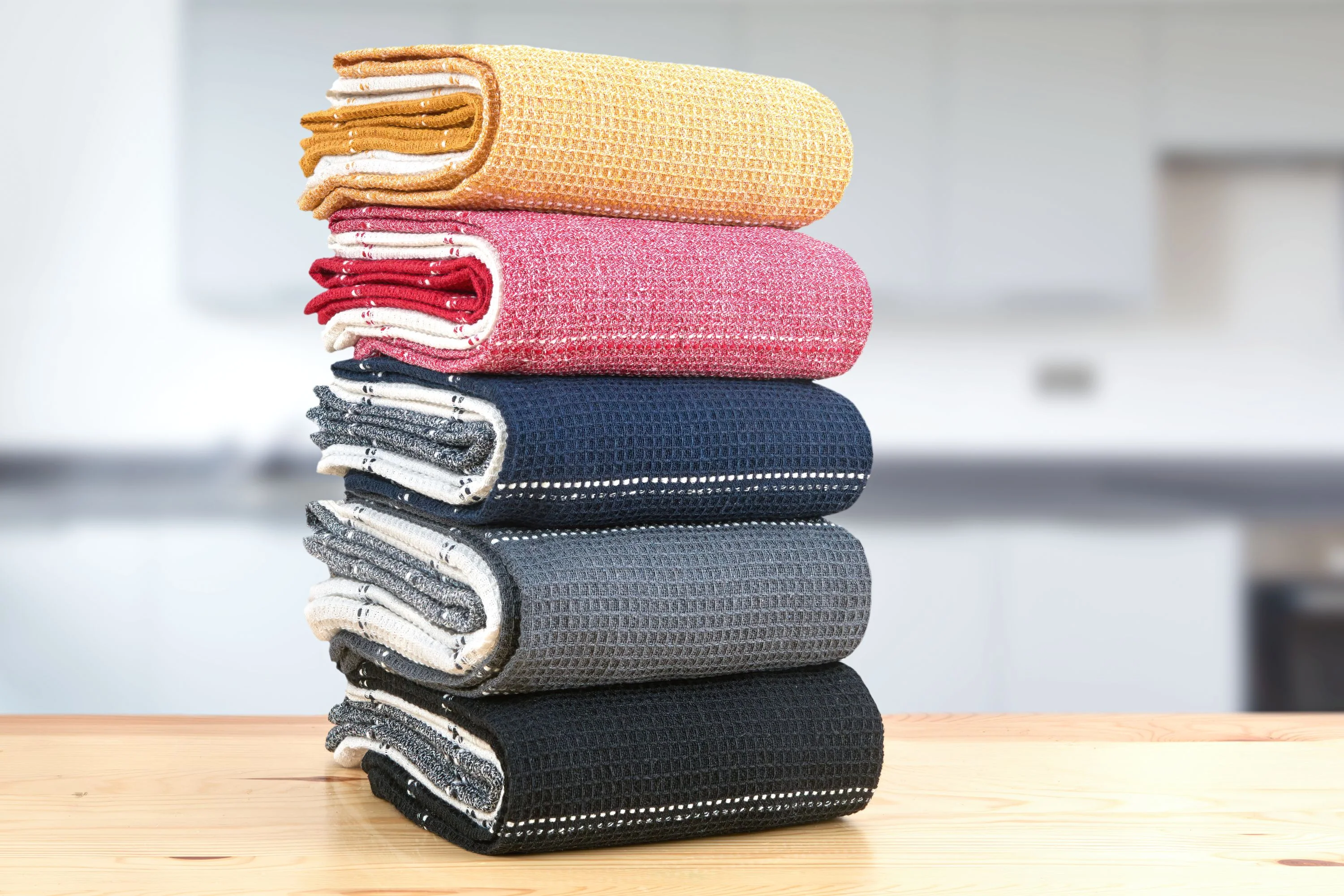 Utopia 3 Pack Kitchen Tea Towel Set in Black - Image 5