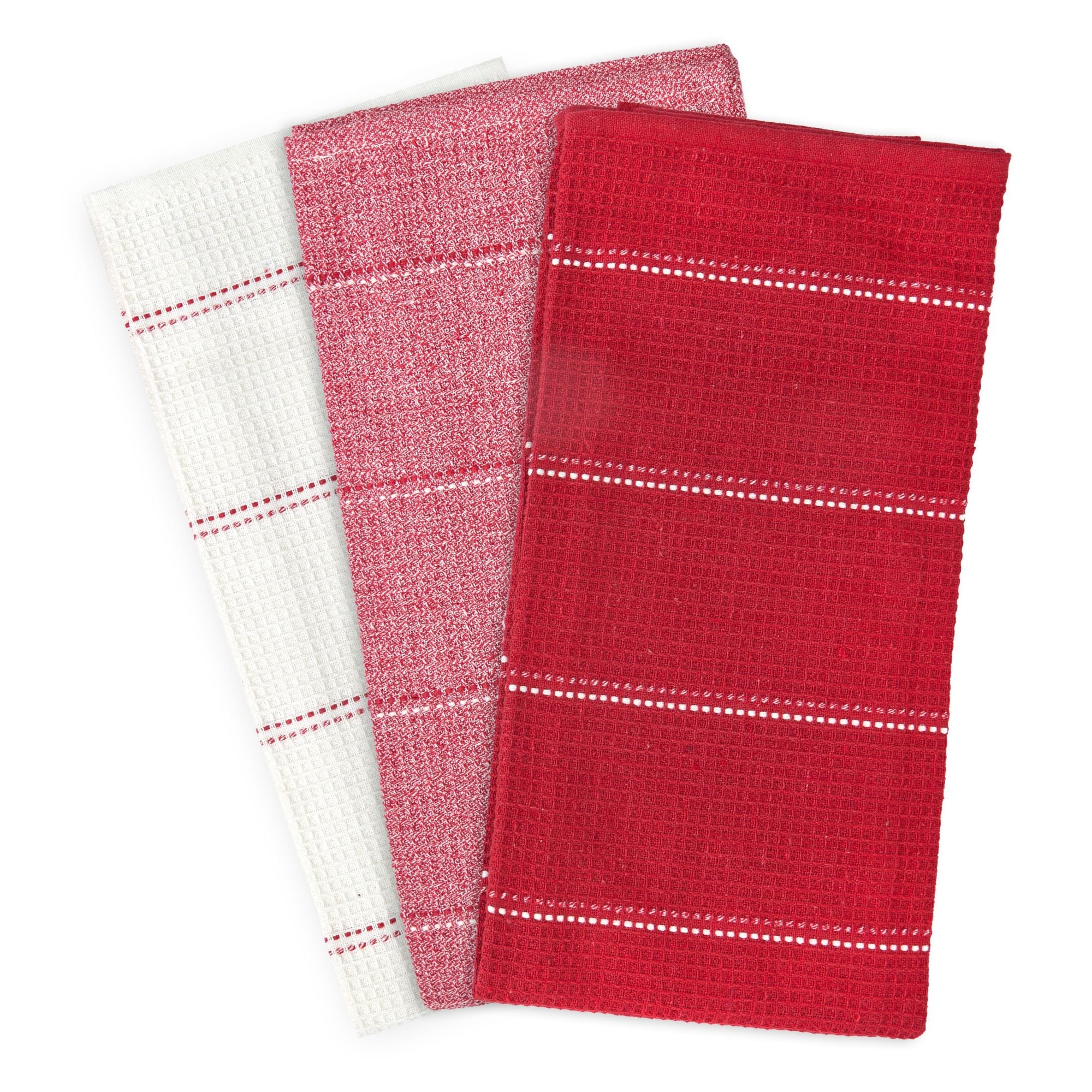 Utopia 3 Pack Kitchen Tea Towel Set in Red - Image 3