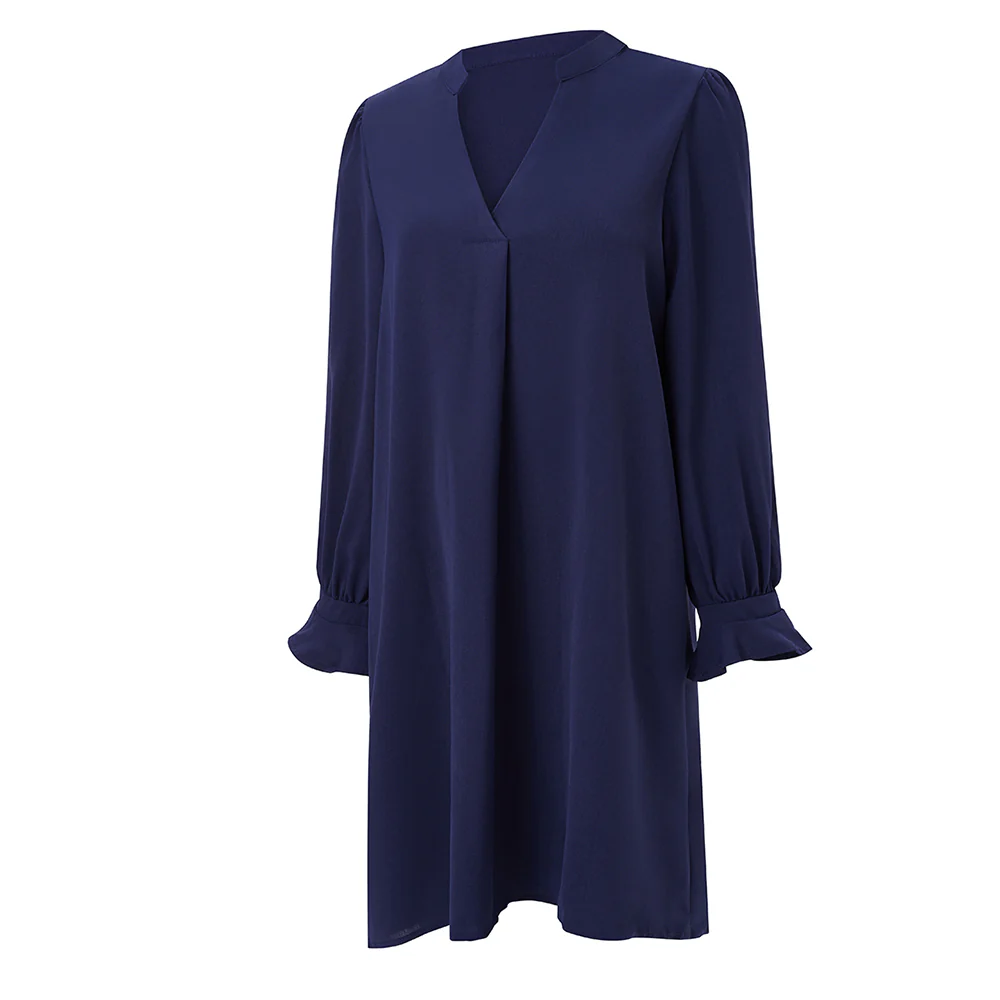 V-neck Long Sleeves Dress - Image 5