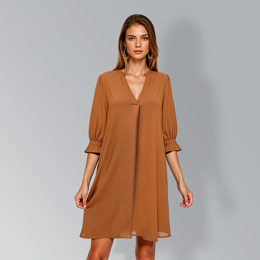 V-neck Long Sleeves Dress