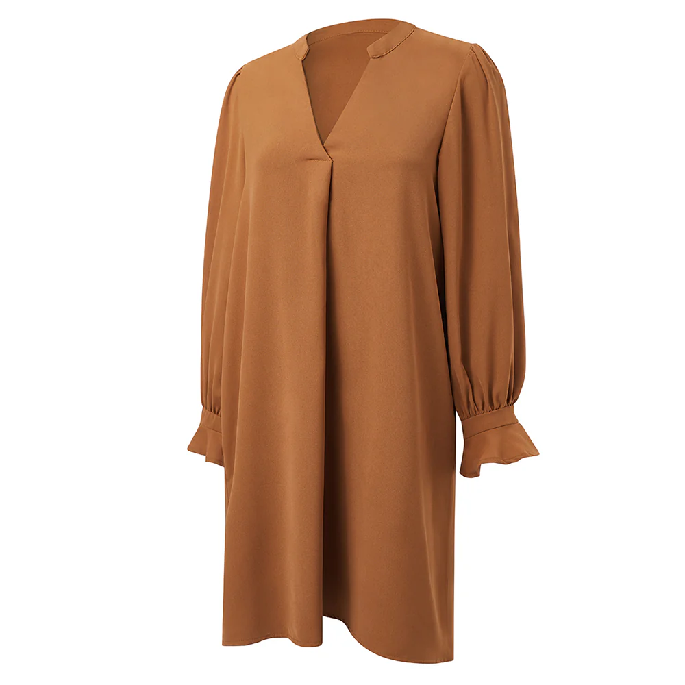 V-neck Long Sleeves Dress - Image 4