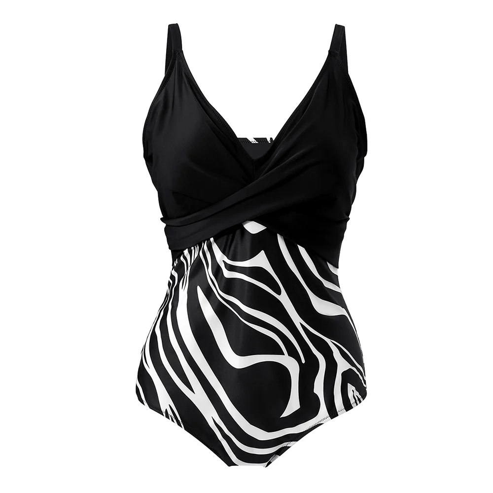 V-Neck One-Piece Swimsuit - Image 3