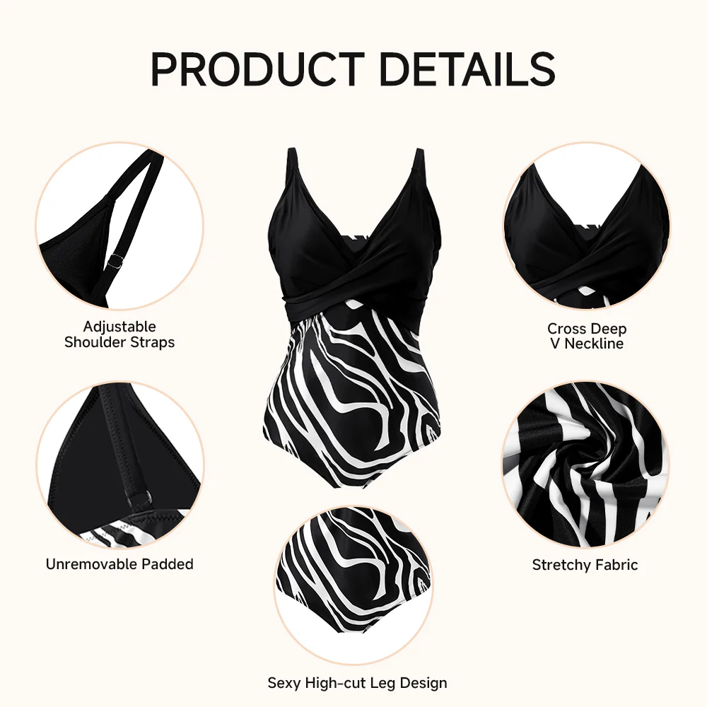 V-Neck One-Piece Swimsuit - Image 6