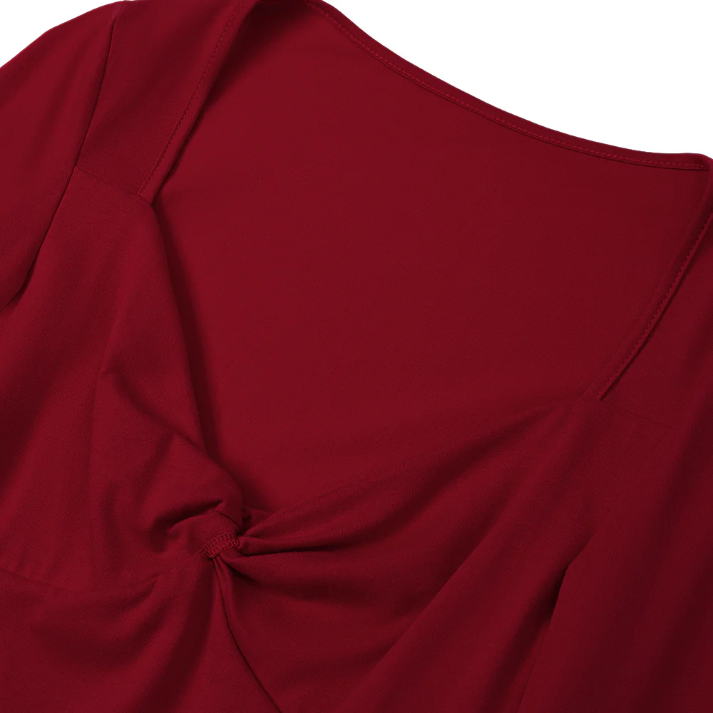 V-Neck Twist Front T-shirt with Long Bell Sleeves - Image 4