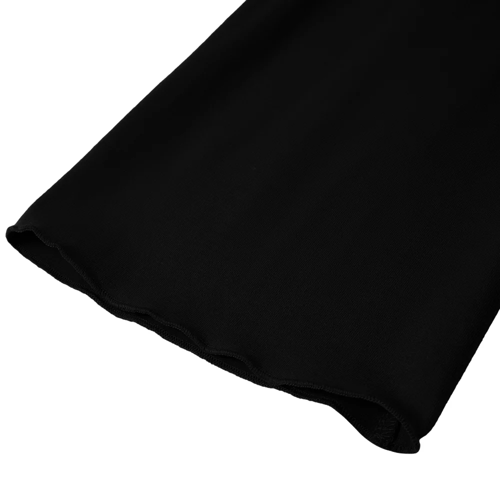 V-Neck Twist Front Top With Long Bell Sleeves - Black - Image 5