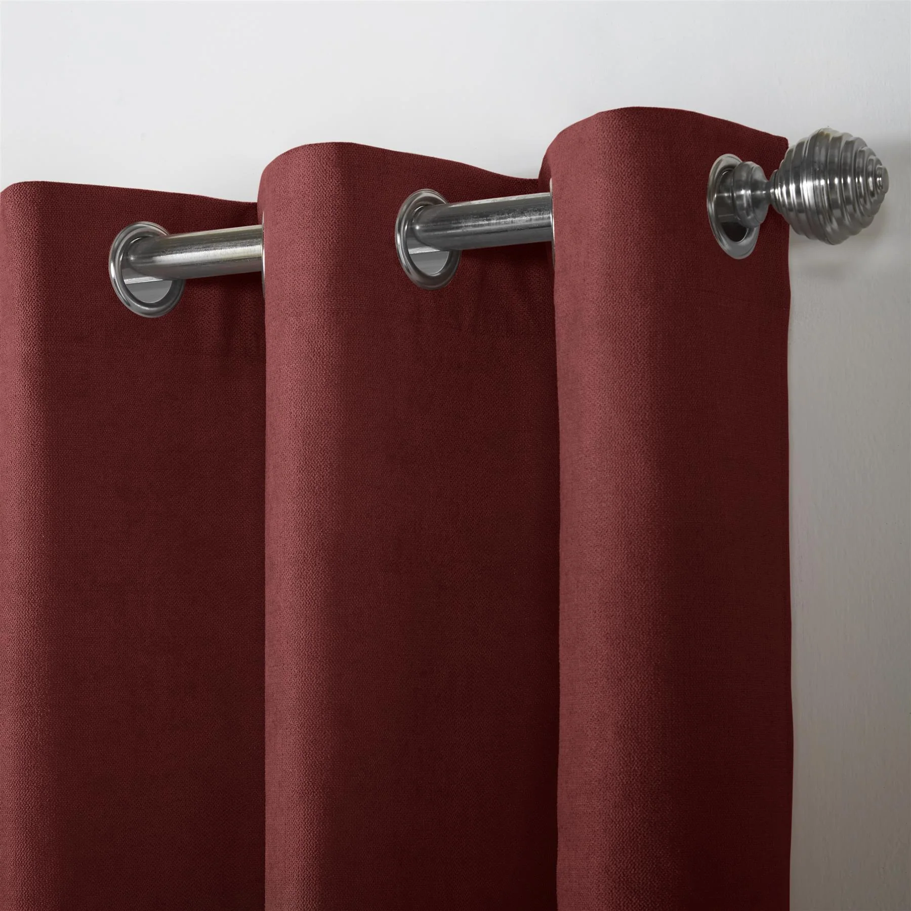 Velvet Chenille Unlined Ring Top Curtains - Image 4
