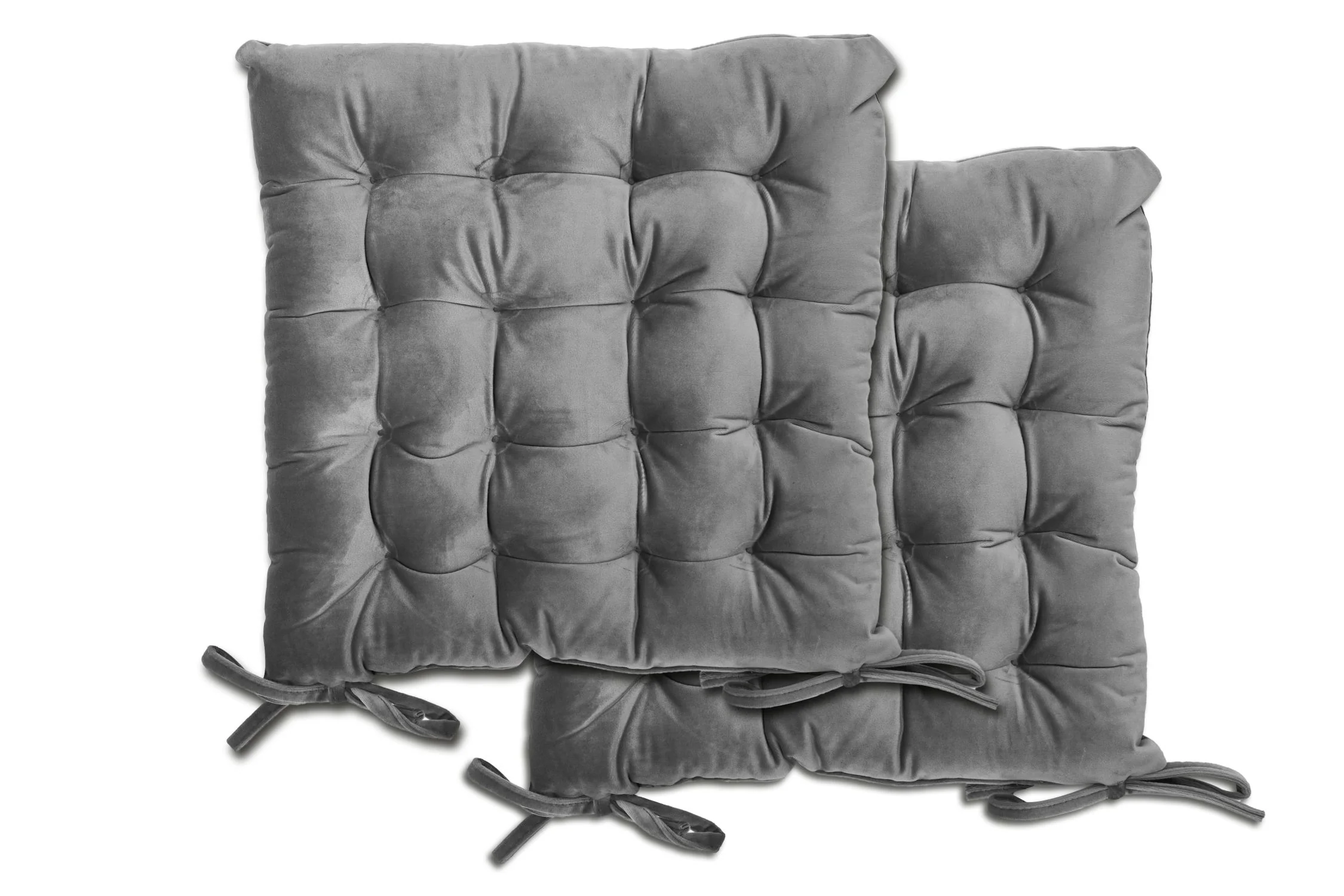 Velvet Holland Luxury Seat Pad in Silver - Image 2