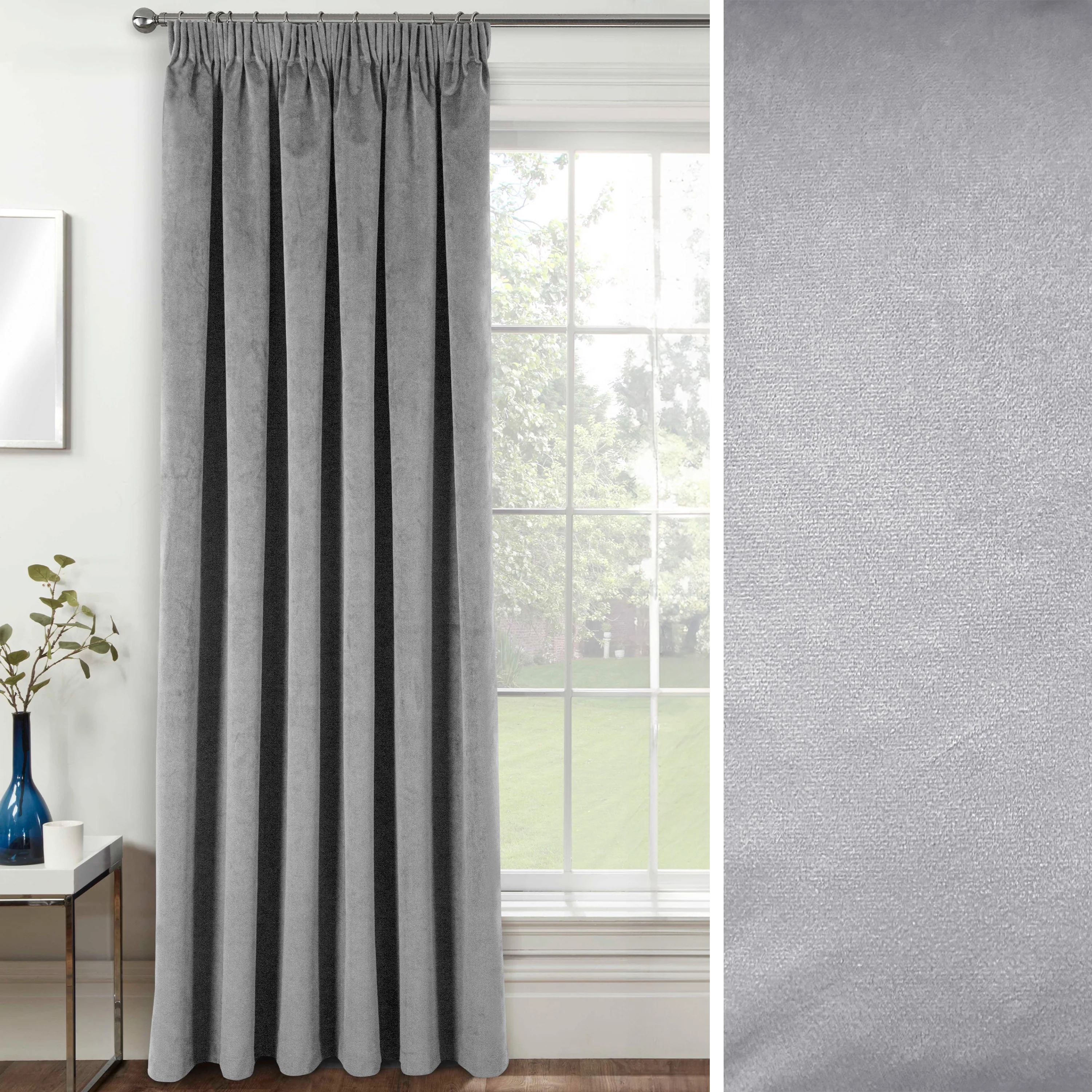 Velvet, Supersoft, 100% Blackout, Thermal (SINGLE) Door Curtain With Tape Top