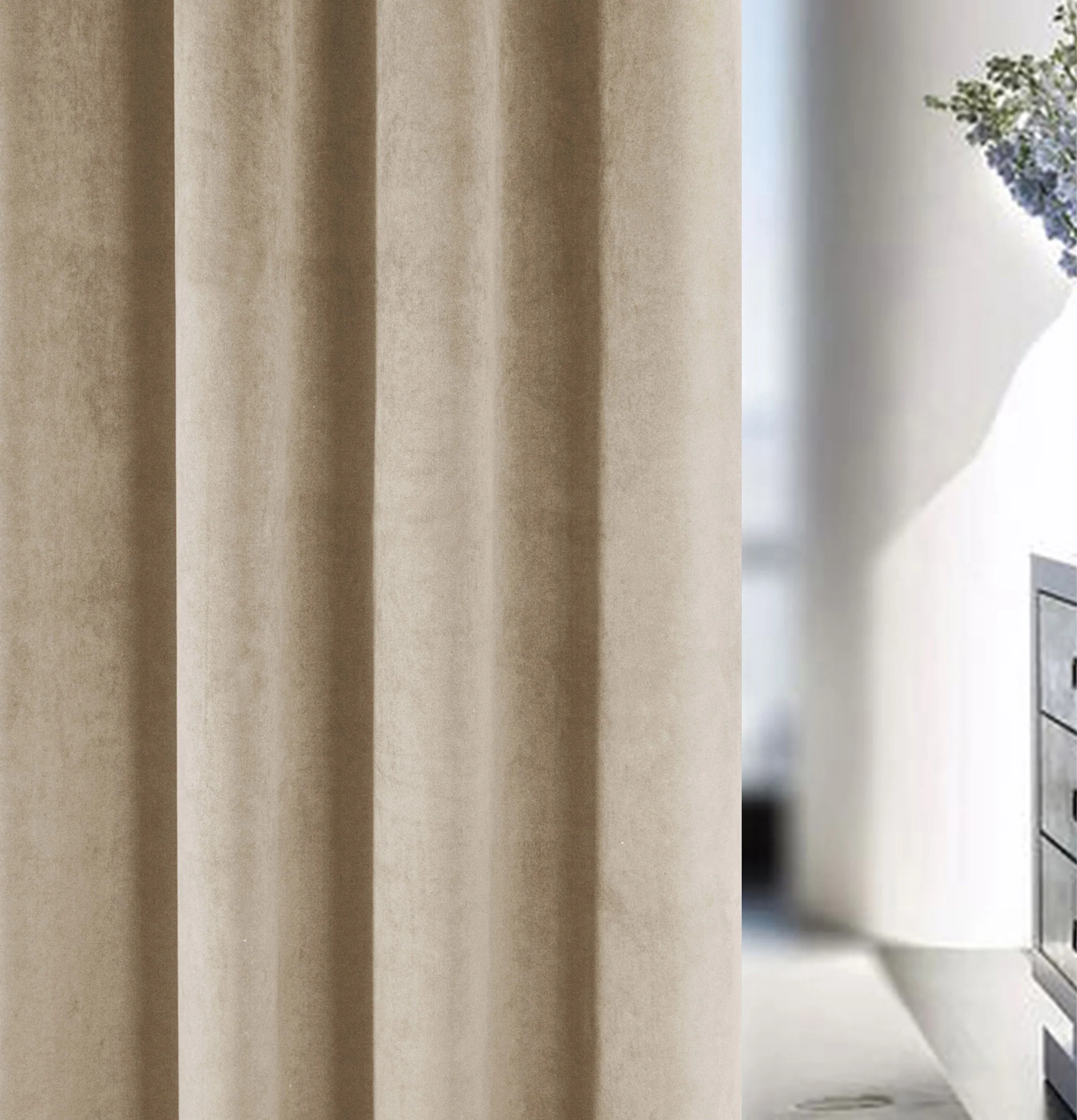 Velvet, Supersoft, 100% Blackout, Thermal (SINGLE) Door Curtain With Tape Top - Image 8