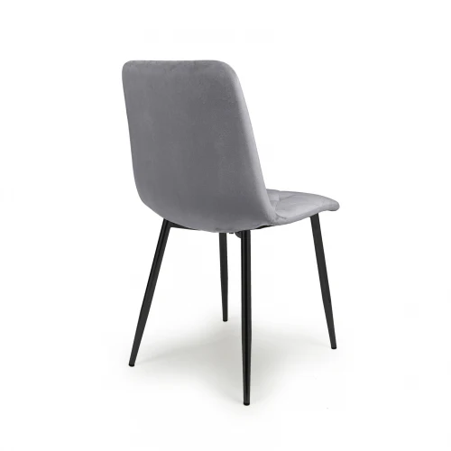 Vernon Brushed Velvet Grey Dining Chair - Image 2