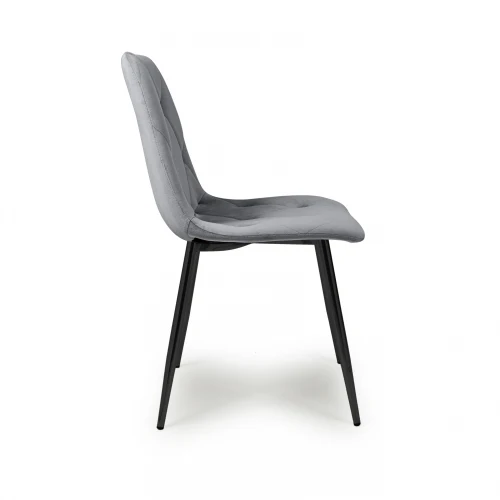 Vernon Brushed Velvet Grey Dining Chair - Image 3