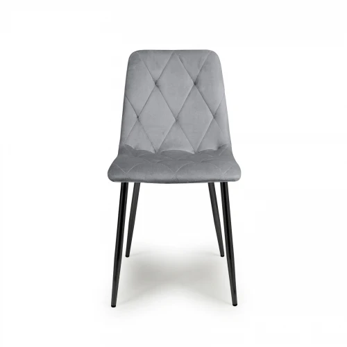 Vernon Brushed Velvet Grey Dining Chair - Image 4