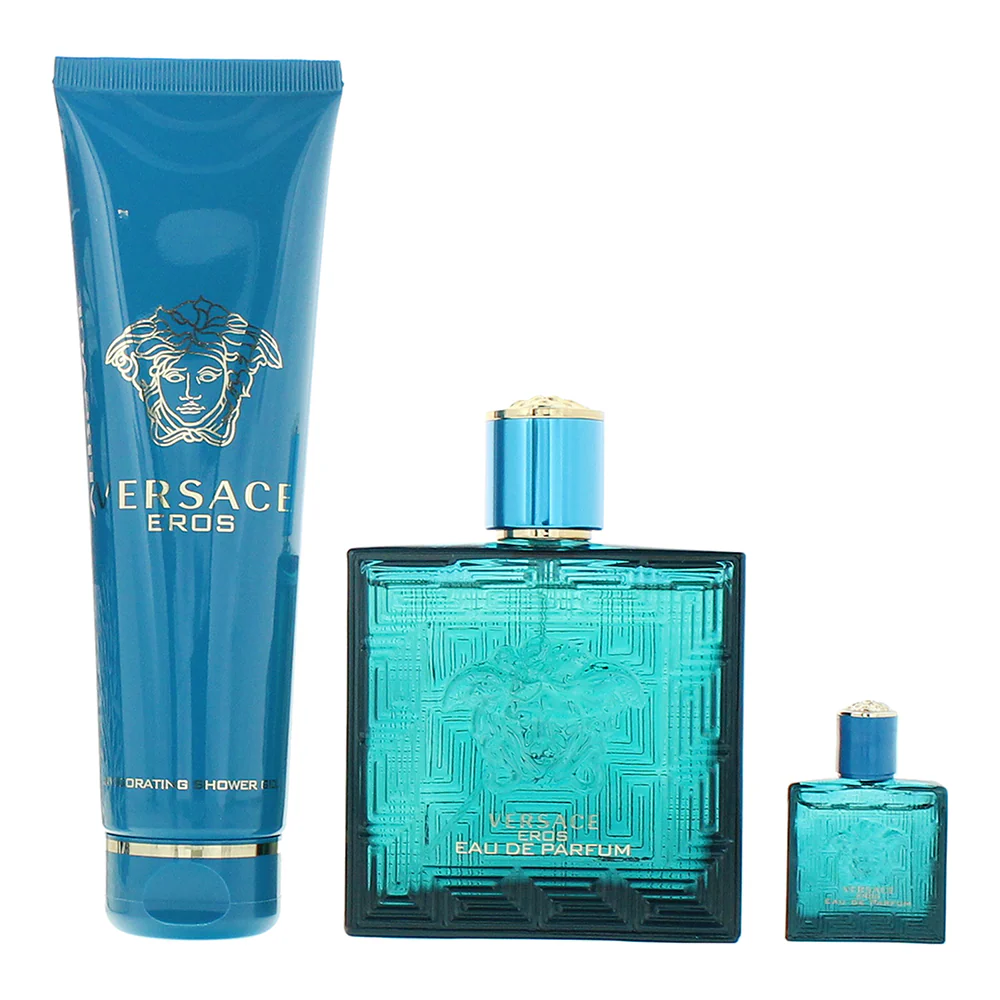 Versace Eros Pour Homme 3 Piece Gift Set: Eau De Parfum 100ml - Eau De Parfum 5m - Image 2