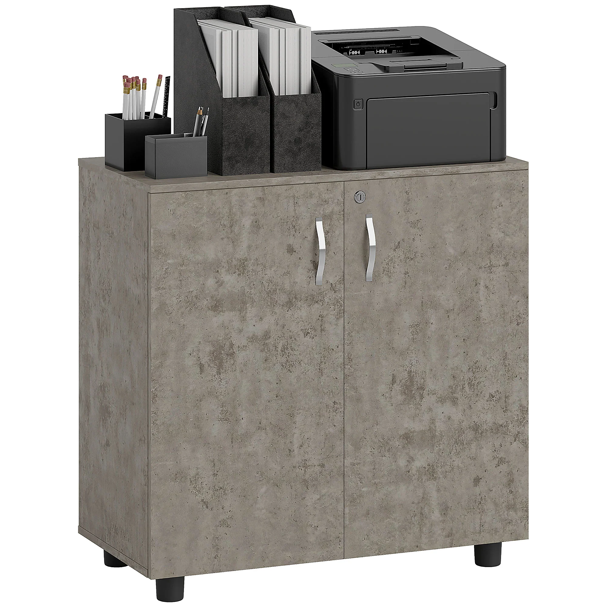 Vinsetto 2-Tier Locking Filing Cabinet Office Storage Cabinet - Image 10