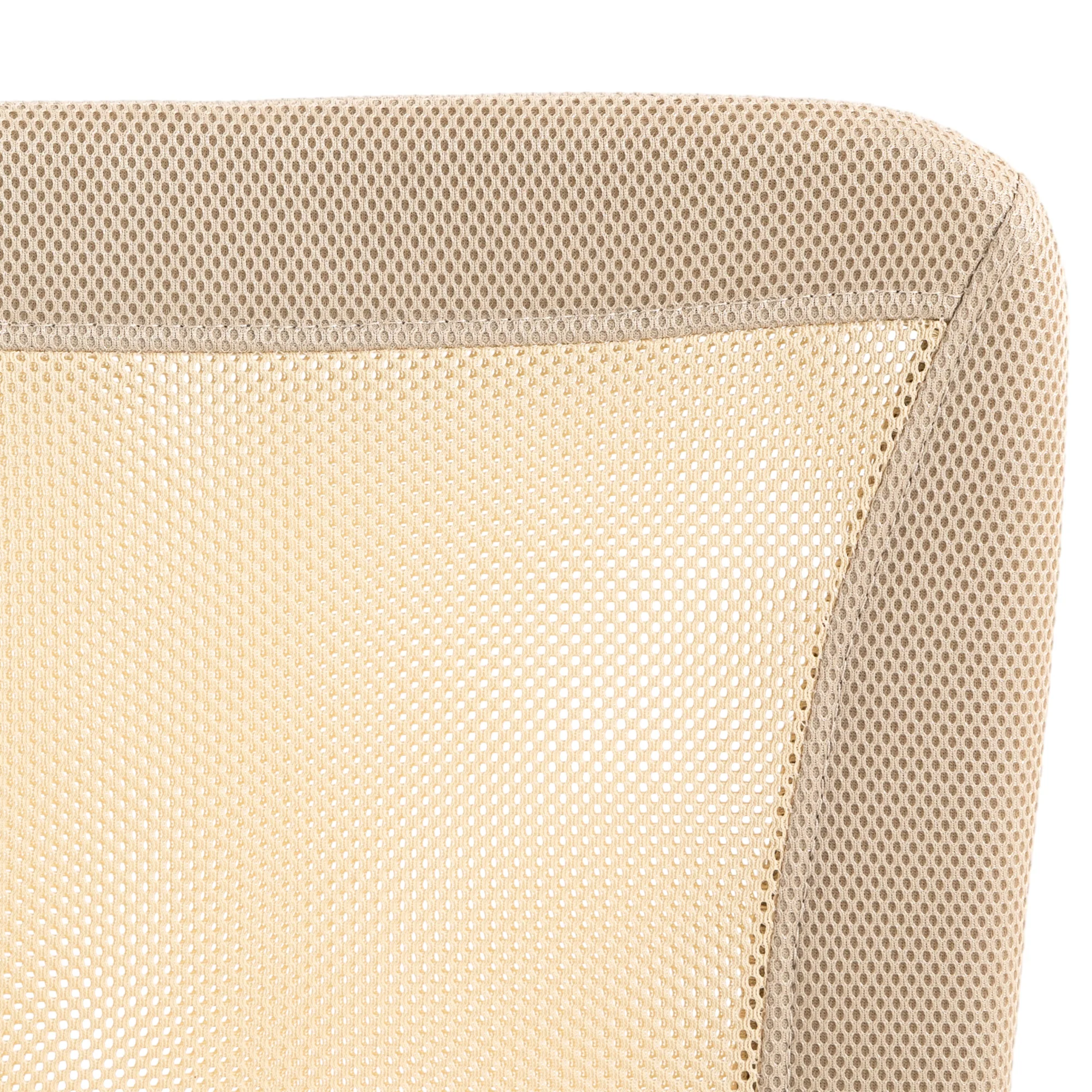 Vinsetto Armless Office Chair with Adjustable Height Mesh Back Wheels Beige - Image 6