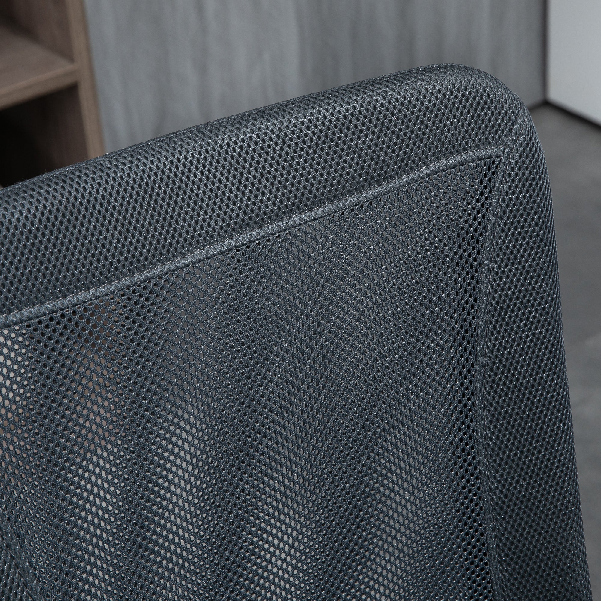 Vinsetto Armless Office Chair with Adjustable Height Mesh Back Wheels Dark Grey - Image 8