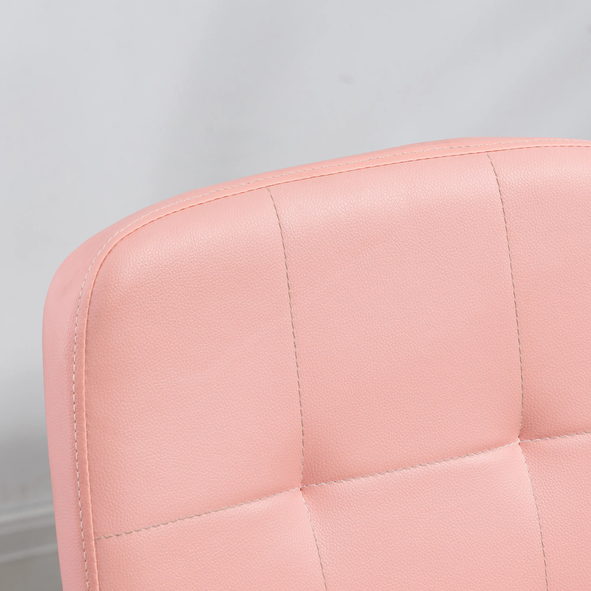 Vinsetto Curved Back Home Office Chair With Adjustable Height - White/Pink - Image 17