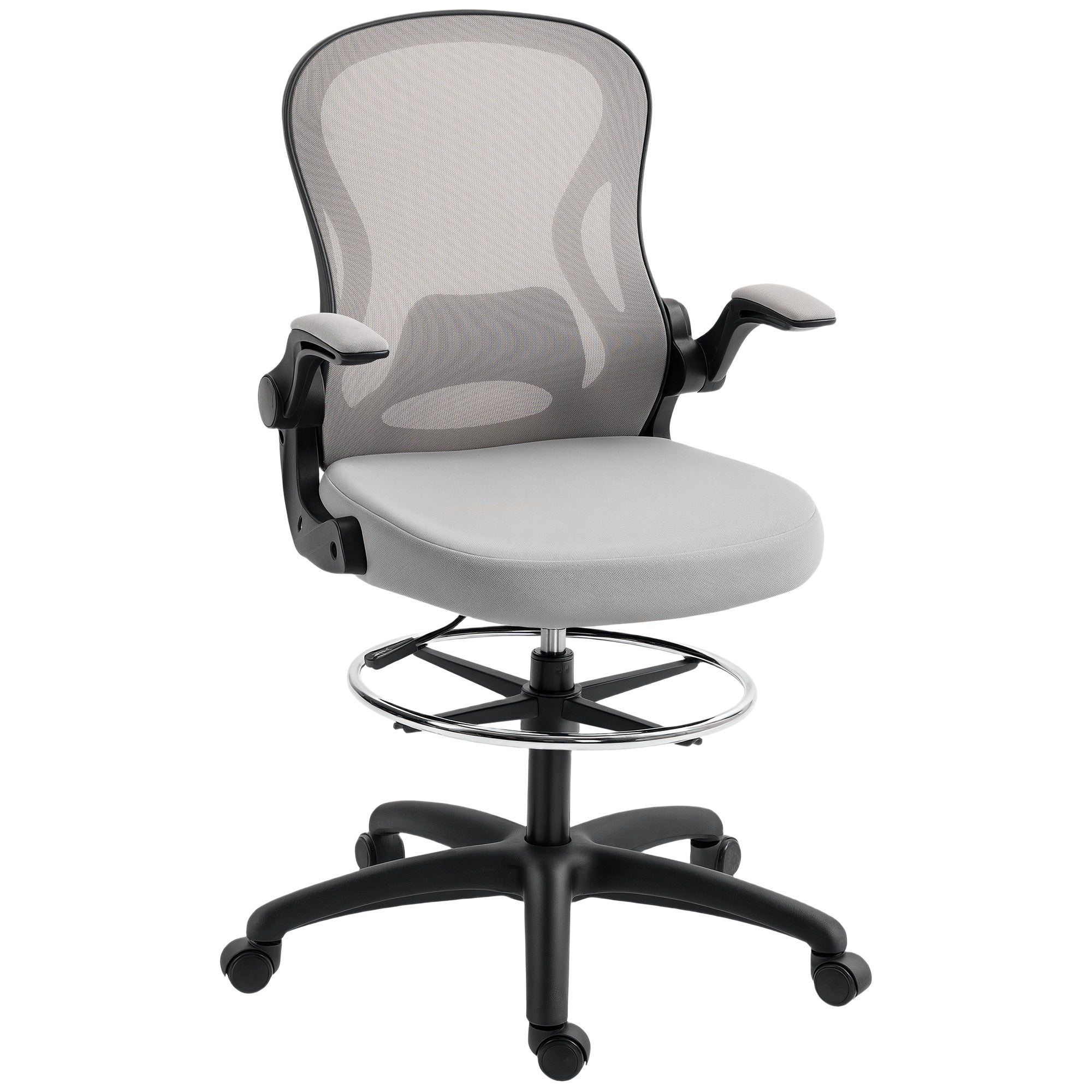 Vinsetto Draughtsman Chair Mesh Chair W/ Adjustable Footrest