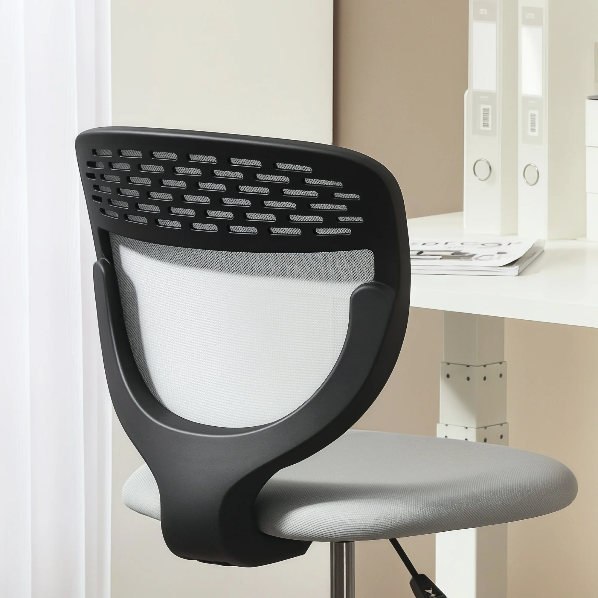 Vinsetto Draughtsman Chair, Office Chair with Wheels, Light Grey - Image 9