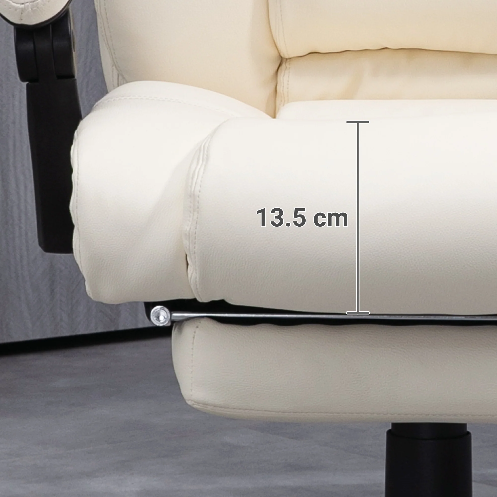 Vinsetto Executive Home Office Chair High Back Recliner, With Foot Rest, Cream - Image 8