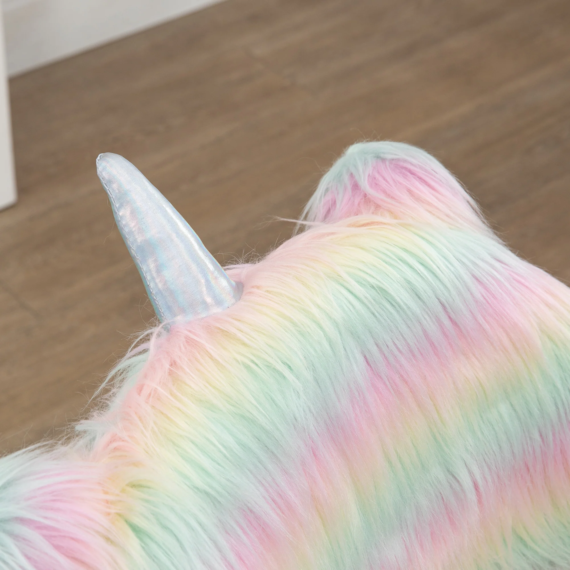 Vinsetto Faux Fur Unicorn Desk Chair Fluffy Home Office Chair with Armrests - Image 8