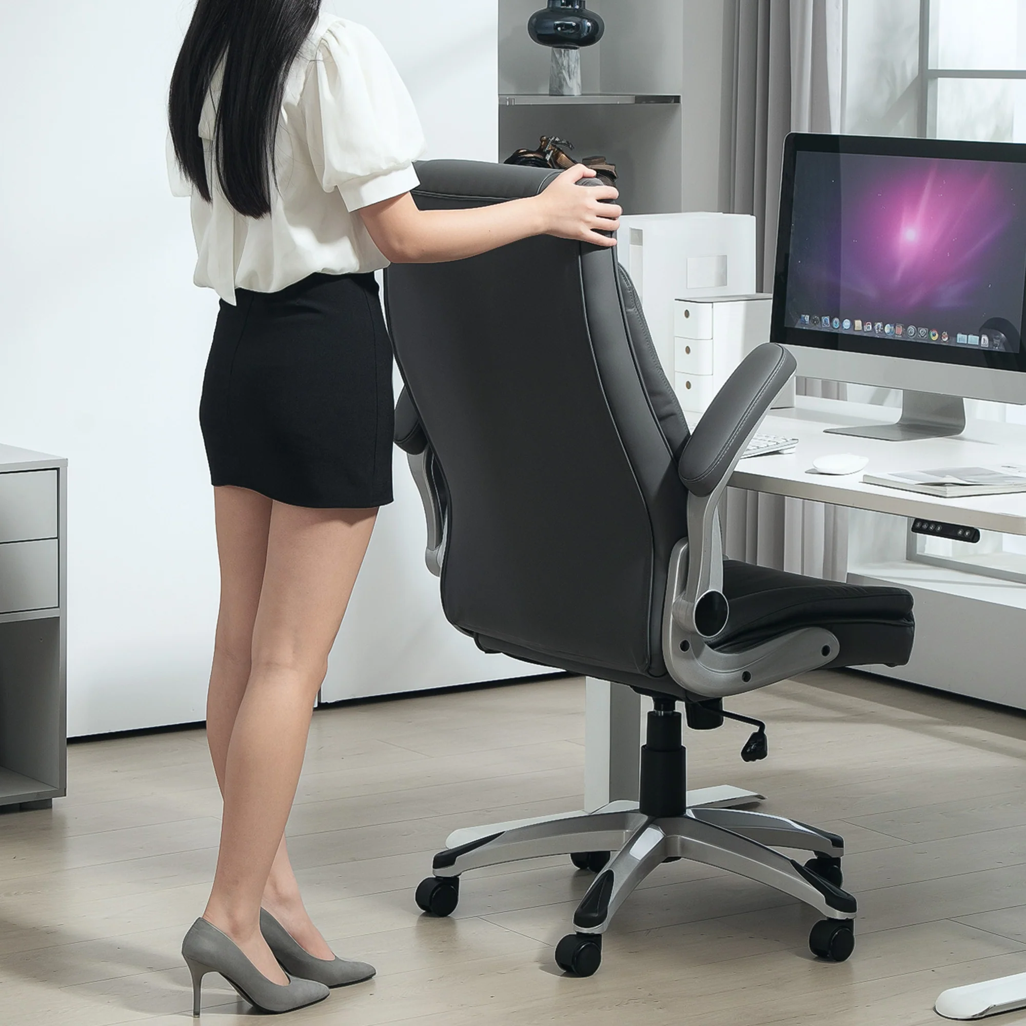 Vinsetto High Back Executive Office Chair Home Swivel Dark Grey - Image 9