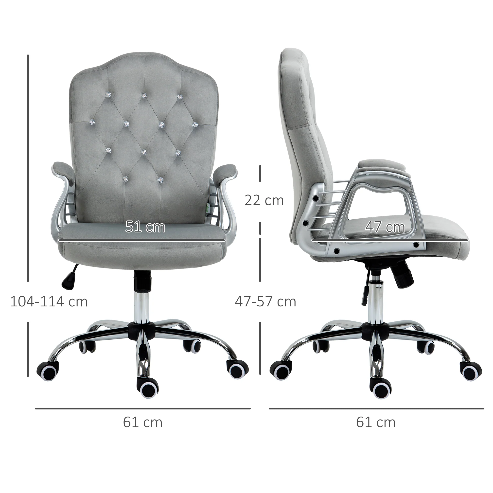 Vinsetto Home Office Chair with Adjustable Height Tilt Function - Image 14